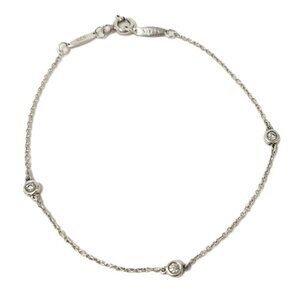 Tiffany & Co By The Yard Bracelet Diamond 3 P SV 925 Silver